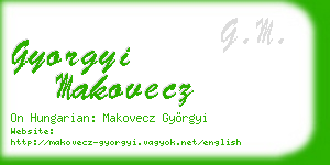gyorgyi makovecz business card